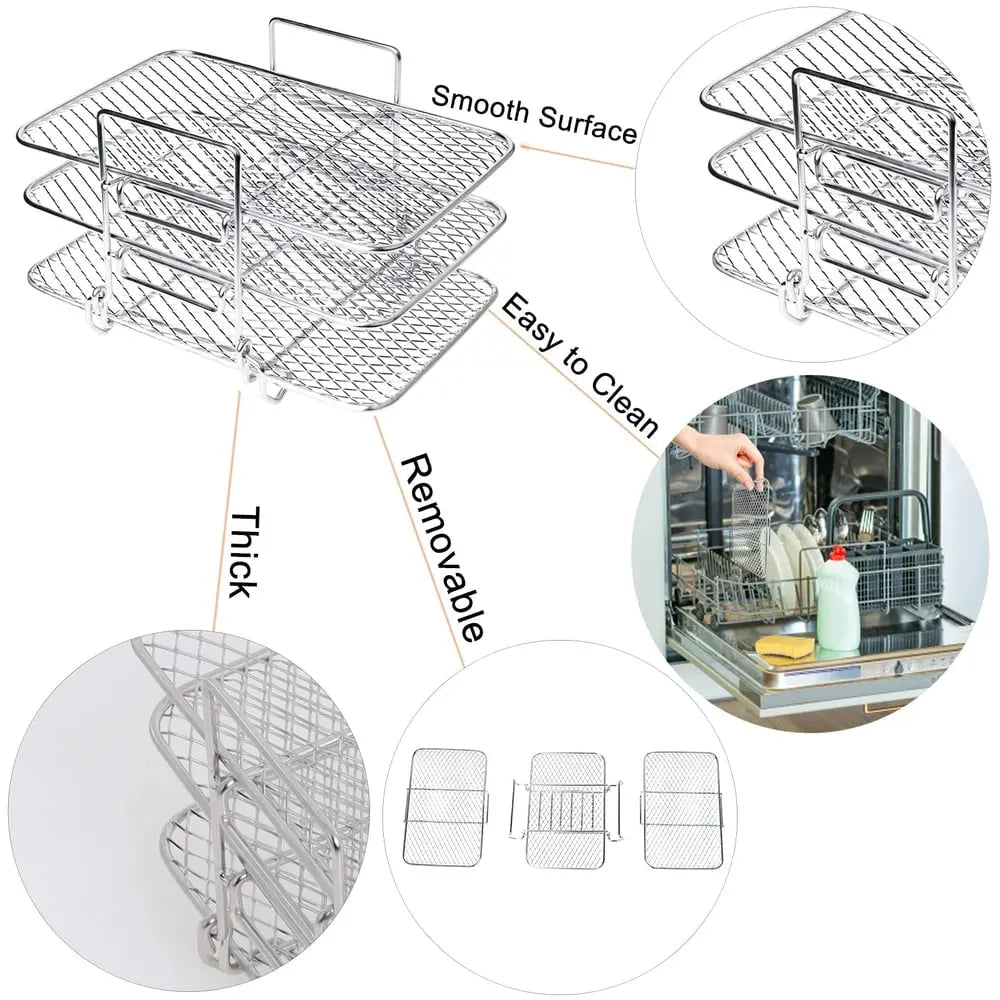 3-tier air fryer insert for even cooking
