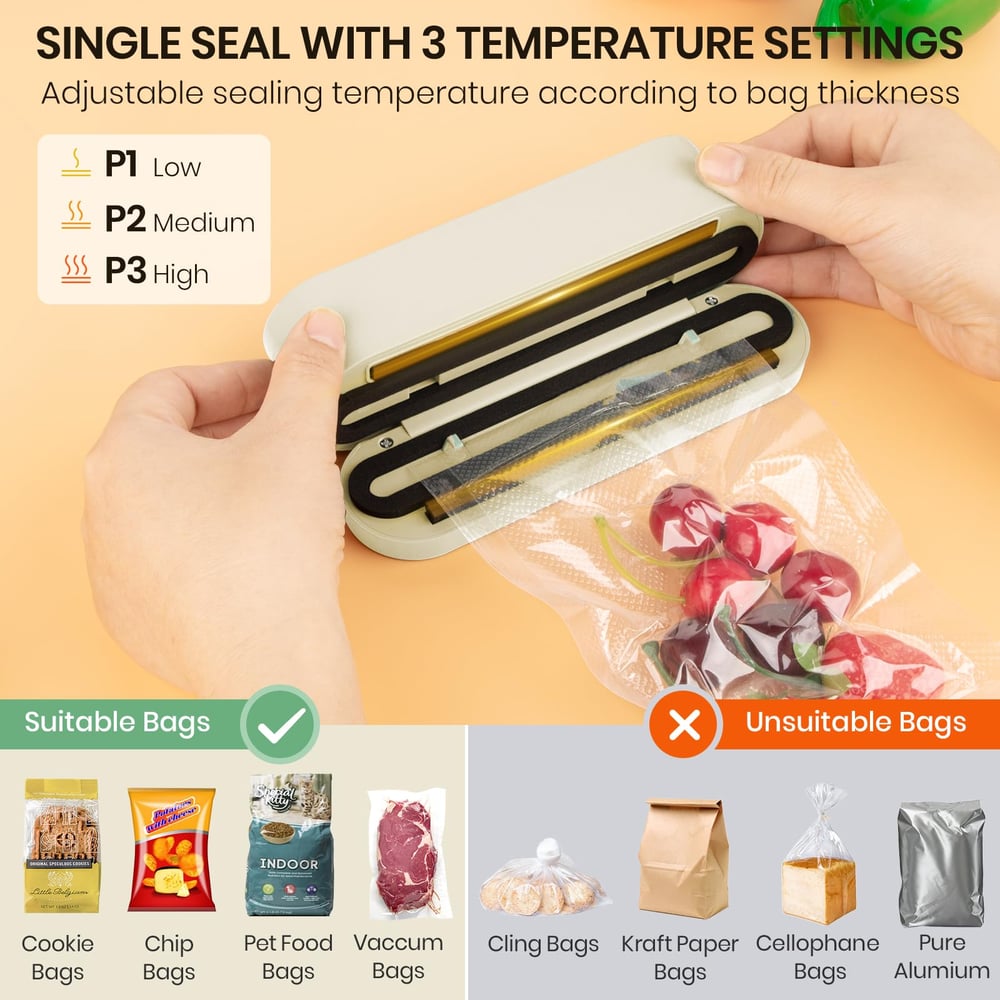 3-in-1 Cordless Mini Vacuum Sealer – Keep Your Food Fresh & More! Zorenza