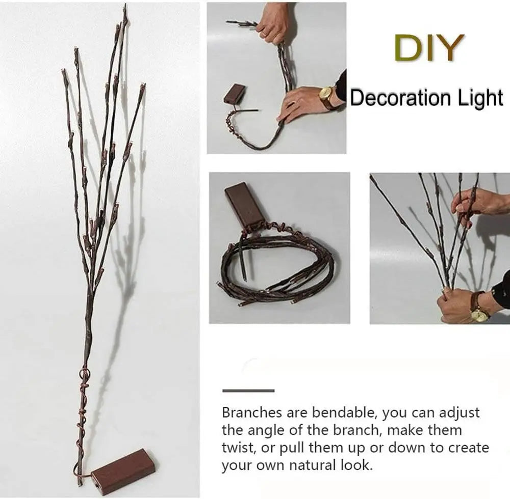 Battery-operated adjustable LED branch decoration ambient lighting (20 pieces)
