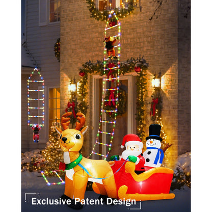Climbing Santa Claus Ladder Lights — Magical Atmosphere for Your Home
