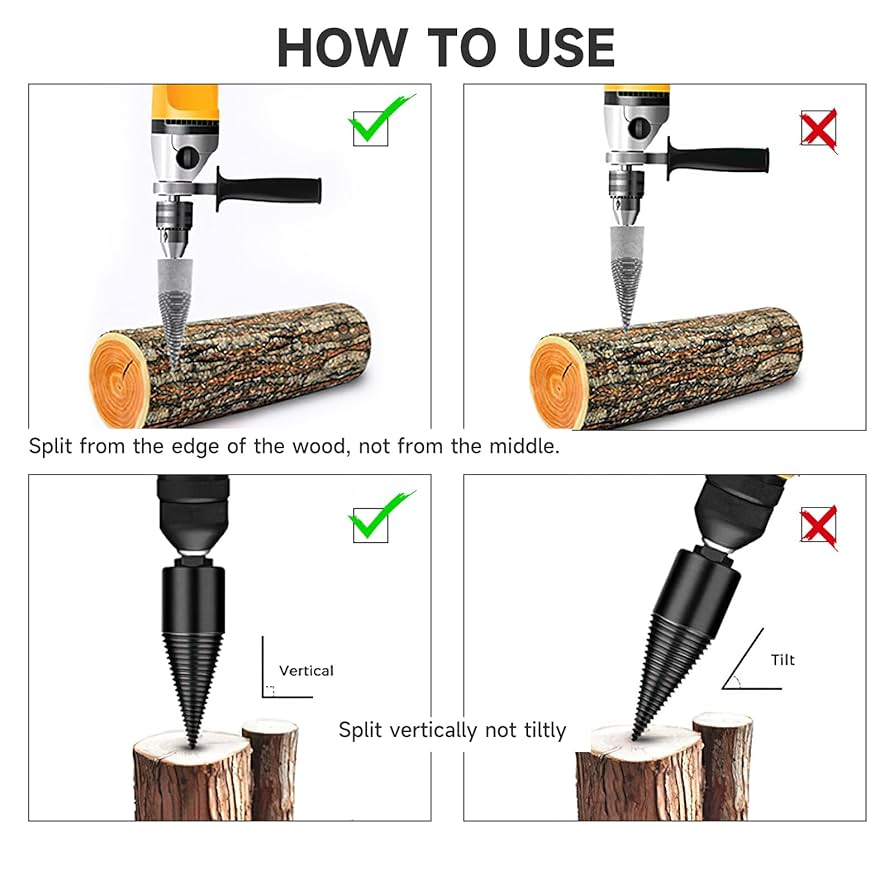 Drill Wood Splitter — Effortless Firewood Splitting Without Effort