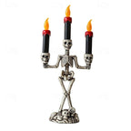 Skeleton Candle Holder Lamp — Spooky Table Decoration for Halloween