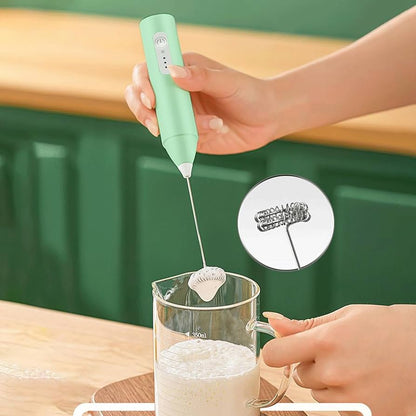 Electric Milk Frother Handheld — For Latte, Cappuccino & Cocoa
