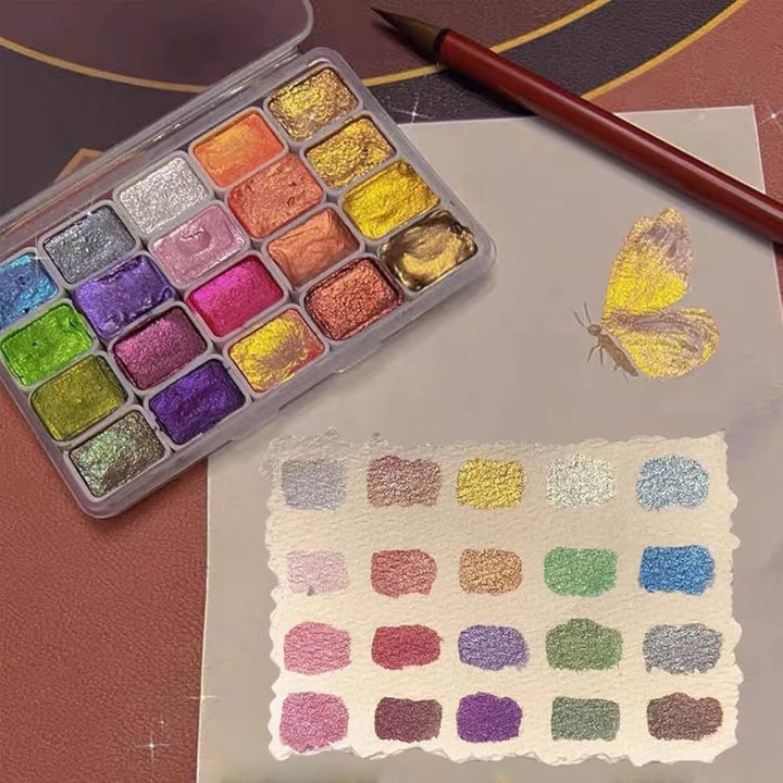 Schimmerndes Aquarellset — Verleiht kreativen Gemälden einen faszinierenden Glanz Mivoza Deutschland