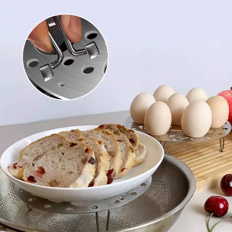 Silver Stainless Steel Steamer Rack with Stand for Cooking Mivoza Deutschland