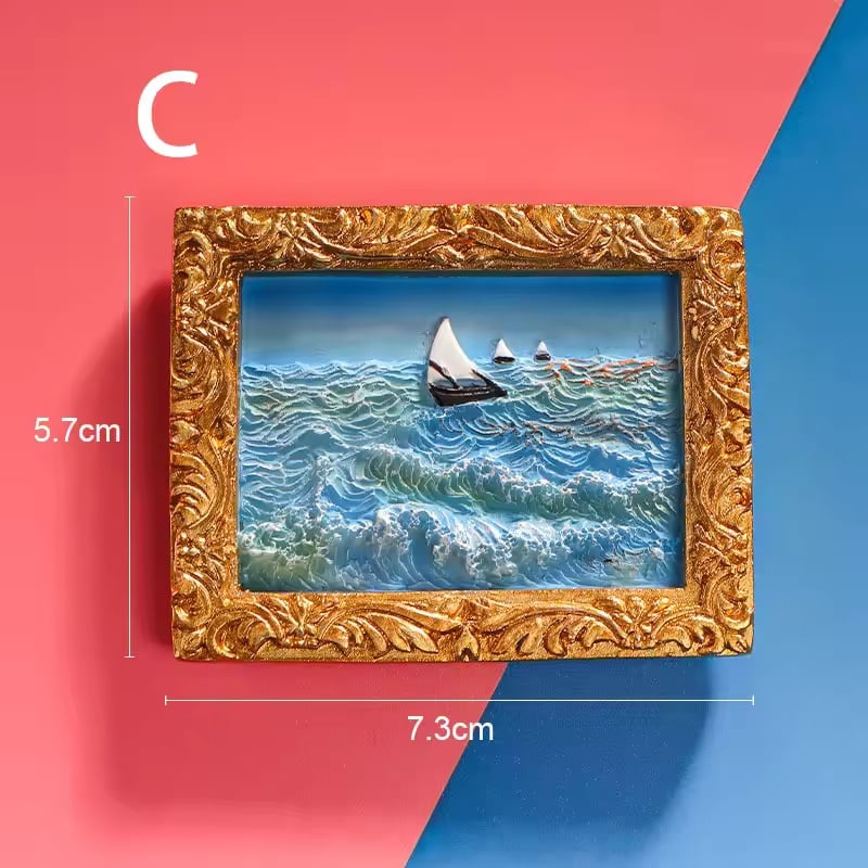 Van Gogh Refrigerator Magnets with 3D Art Details