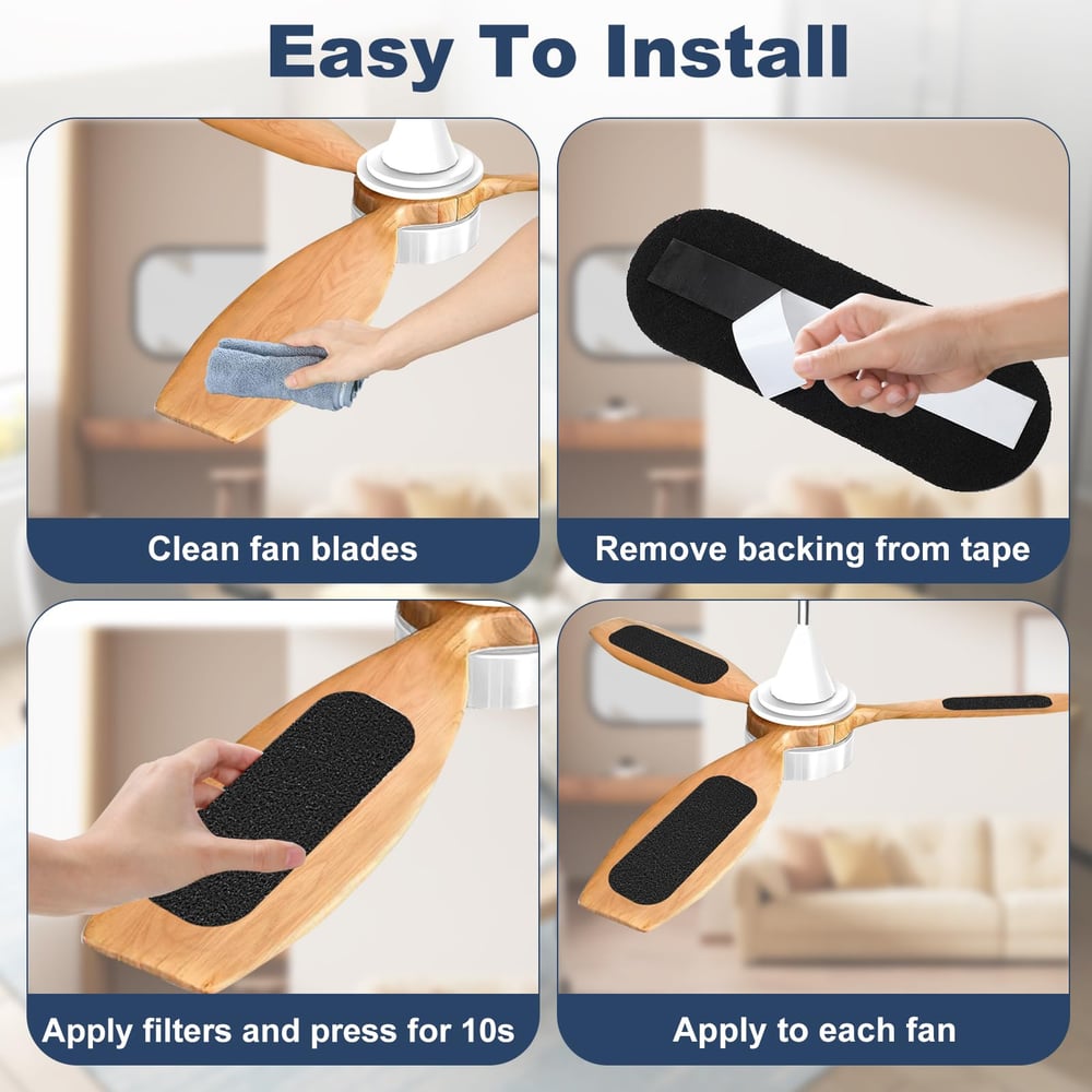 Carbon Ceiling Fan Filters — Against Dust, Pollen & Pet Hair 5-Pack
