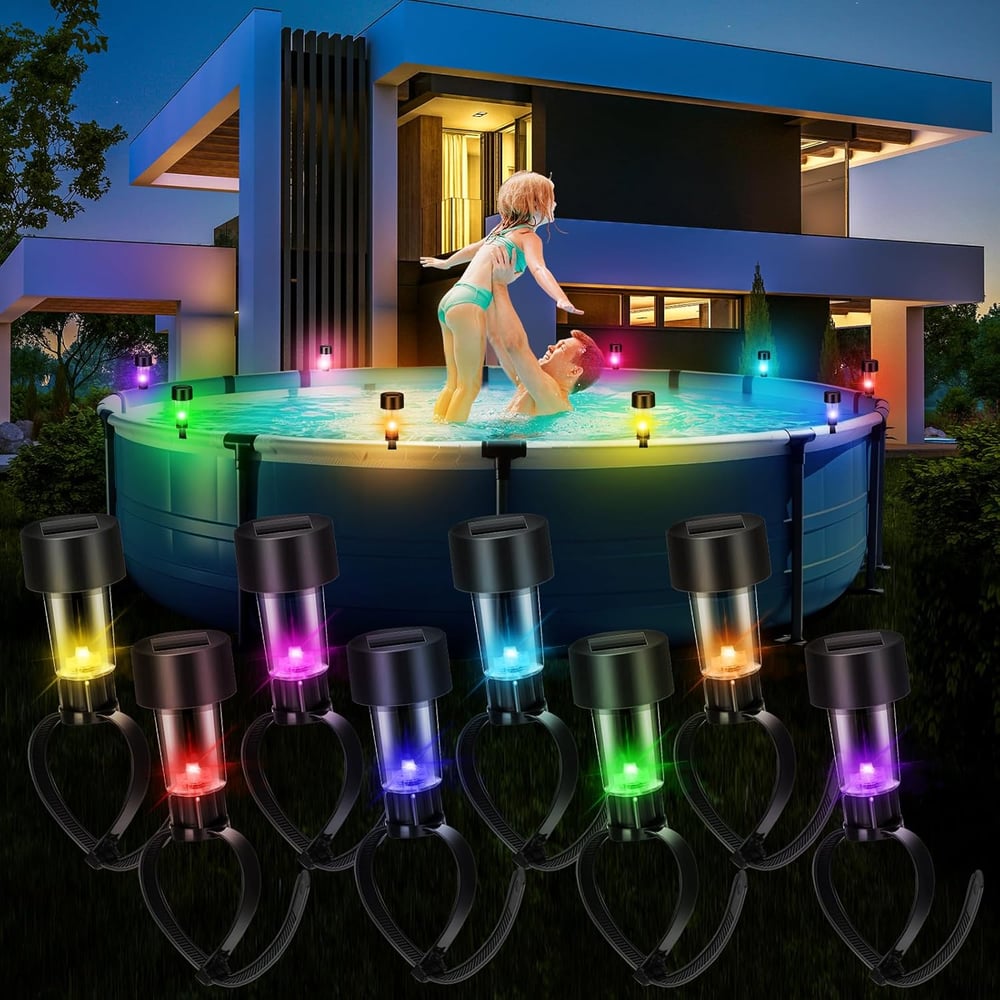 Solar Pool Lights — Warm Atmosphere and Increased Safety