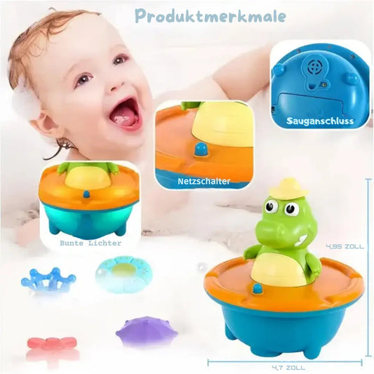 LED Bath Fountain "Crocodile" – With Replaceable Attachments & Light Effect