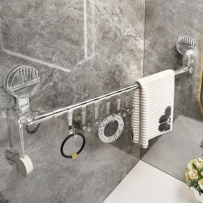 Adjustable stainless steel towel rack with suction cups