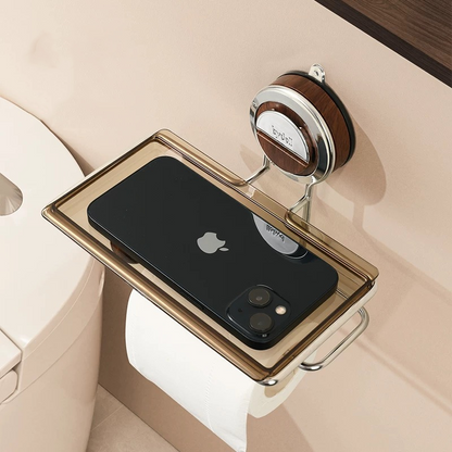 Drill-Free Toilet Paper Holder with Flexible Mount