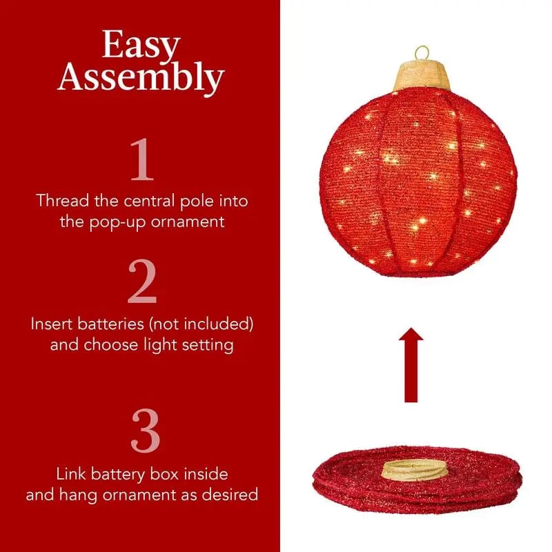 Pop-Up LED Decorative Ball — Enjoy Dynamic Light Show with 8 Modes