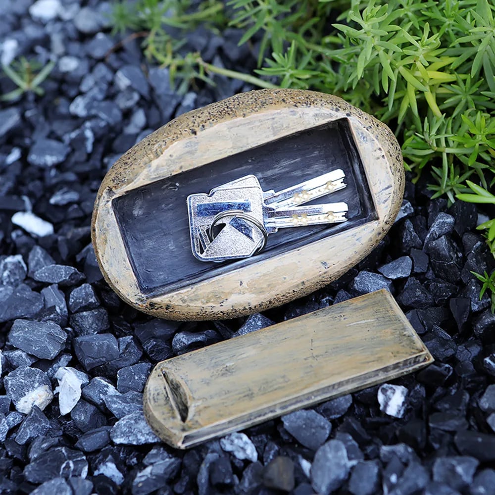 Fake Rock Key Hider – Outdoor Weatherproof Hidden Key Holder for Garden or Porch
