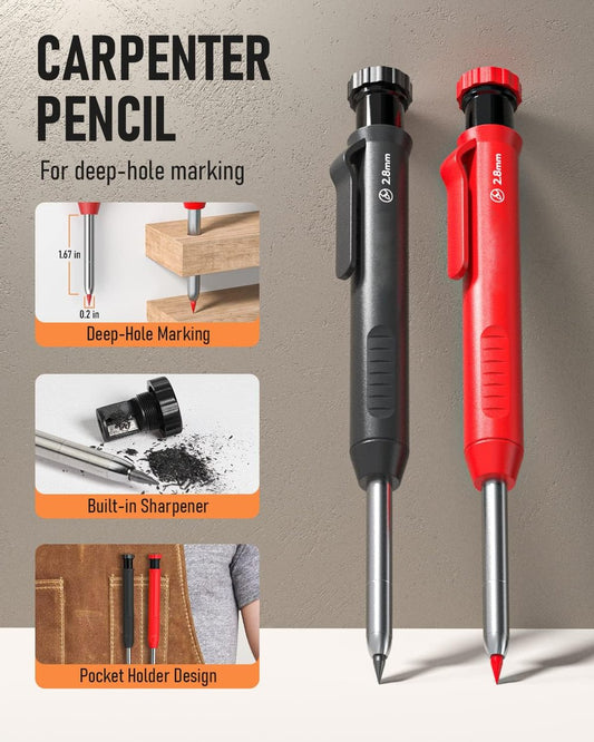 Zimmermann Pencil Set – Durable Marking Pencils with Sharpener