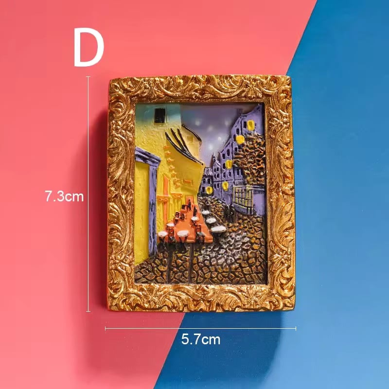 Van Gogh Refrigerator Magnets with 3D Art Details