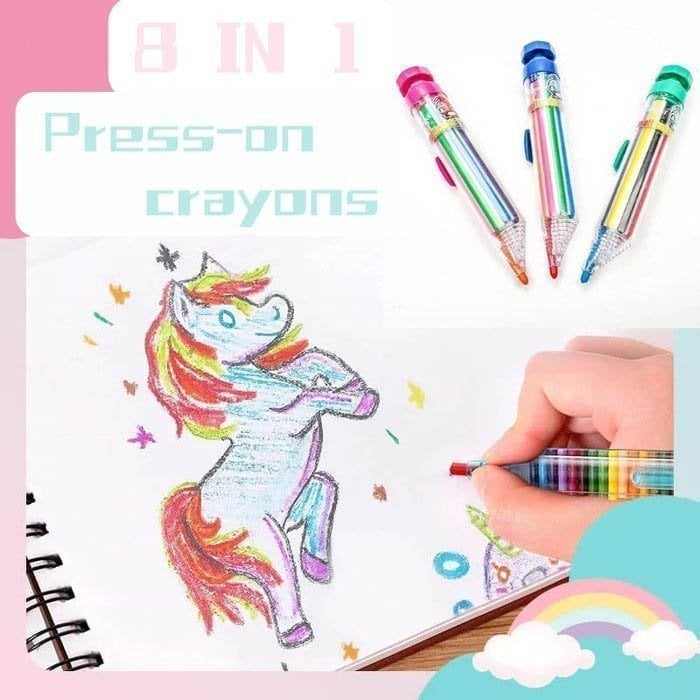 8-in-1 Colored Pencil for Children – Compact, Safe, Versatile