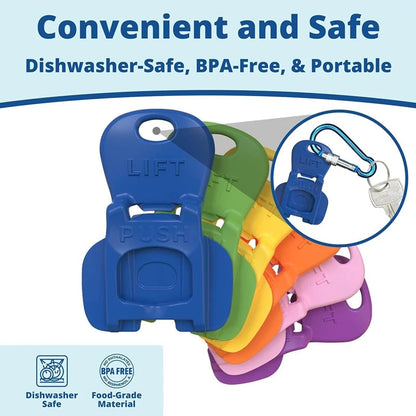 Can opener with protective cover (6 pieces) — effortless and clean opening