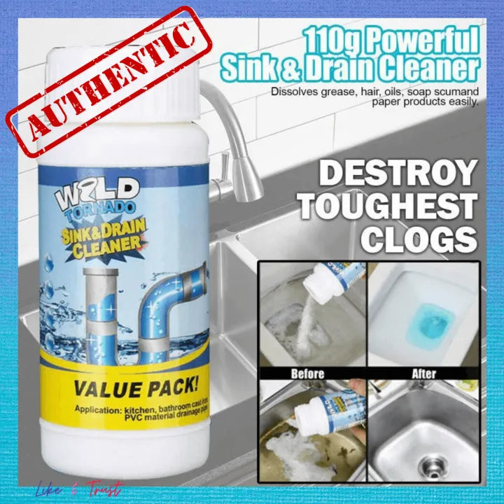 Powerful Drain Cleaner – Unclogs Pipes in Minutes
