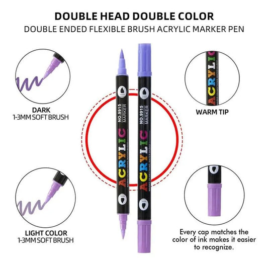 ColorFlare™ — Double-Tip Markers with 72 Vibrant Hues