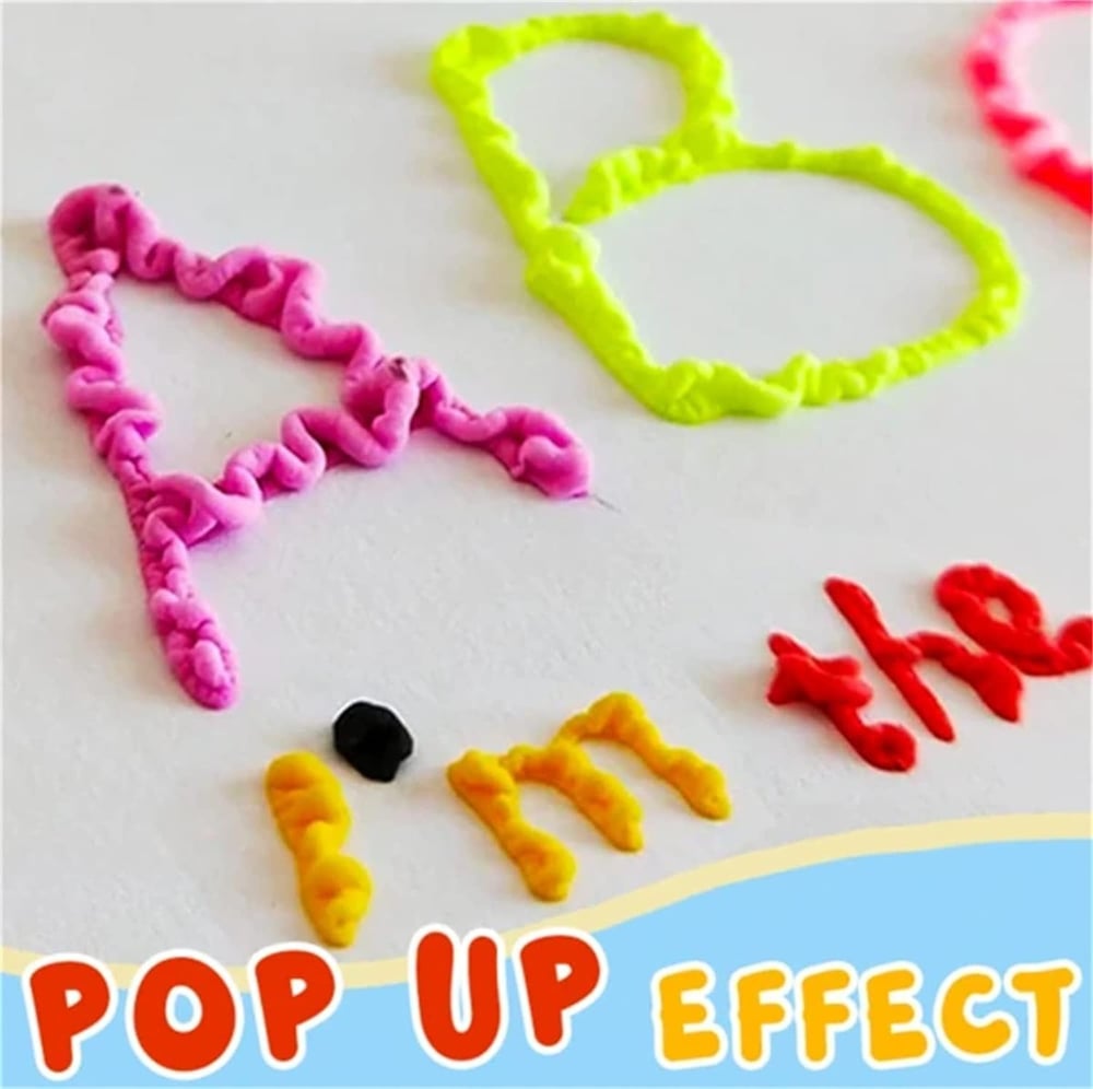Magical Puffy Popcorn Pens — Creative 3D Painting Fun for Young & Old 6-Piece Set