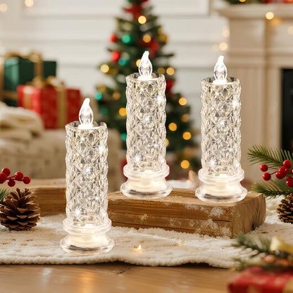 LED Crystal Candle Lights — Sparkling & Romantic Table Lighting Set of 4