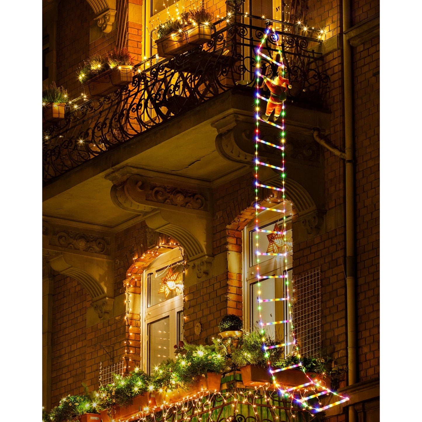 Climbing Santa Claus Ladder Lights — Magical Atmosphere for Your Home