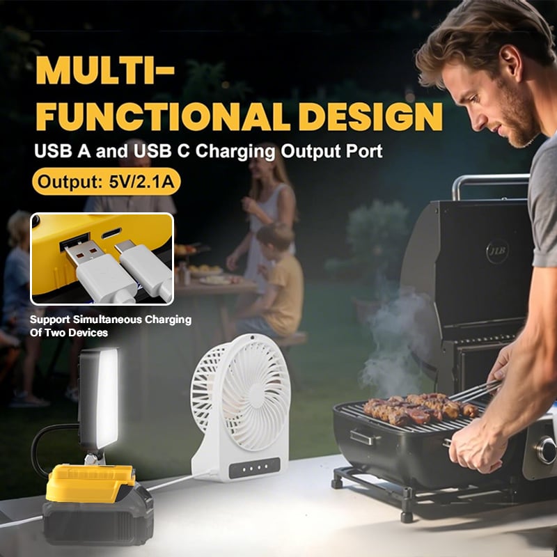 3000LM Cordless LED Work Light with charging Ports Mivoza Deutschland