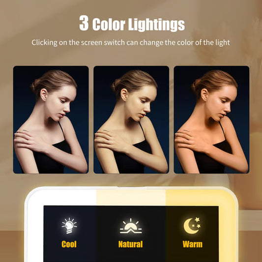 Portable Makeup Organizer — Compact LED Mirror with Adjustable Lighting