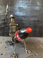 Whiskey Bottle Holder Made of Steel in Spark Plug Style