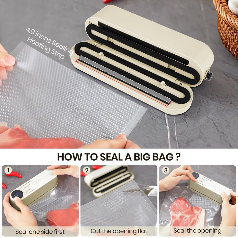 3-in-1 Cordless Mini Vacuum Sealer – Keep Your Food Fresh & More! Zorenza