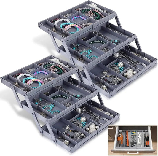 3-Tier Smart Drawer Organizer – Optimizes Storage Space