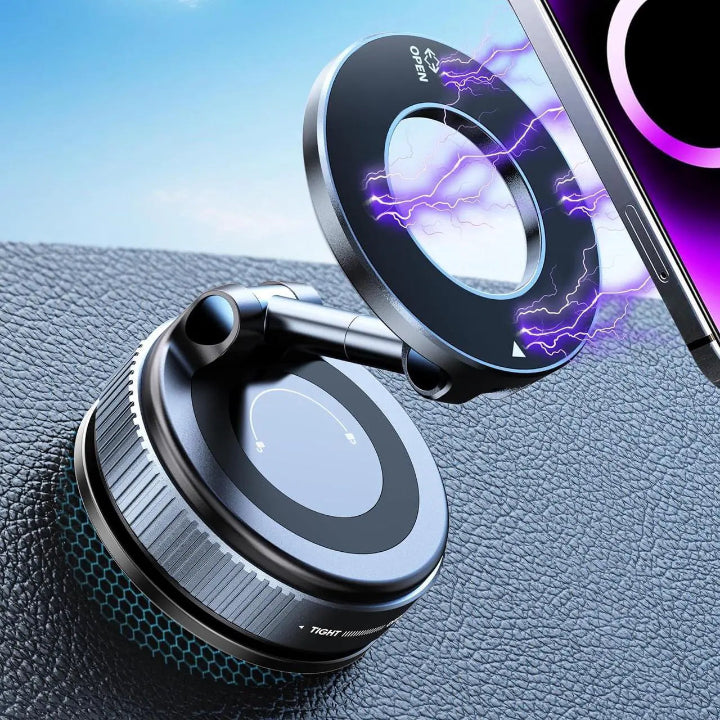 360° Vacuum-Lock Phone Holder — Secure Grip Even on Bumpy Roads