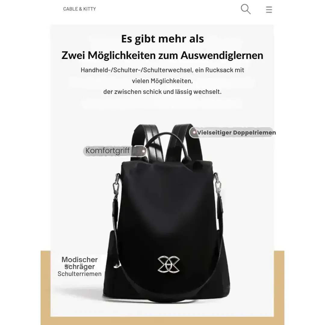 Diebstahlsicherer Rucksack für Alltag und Reisen – sicher, elegant, durchdacht