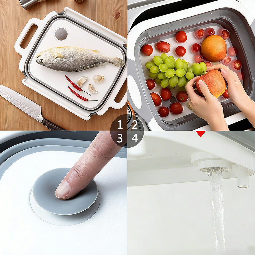 Foldable Washing Bowl with Drain Plug – Space-Saving