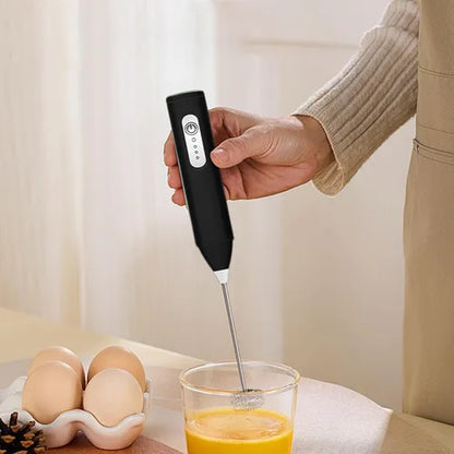 Electric Milk Frother Handheld — For Latte, Cappuccino & Cocoa