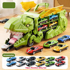Dinosaur Transporter – Foldable Racing Track with Metal Cars