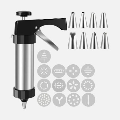 Stainless Steel Cookie Press – Easy One-Hand Baking