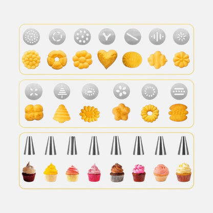 Stainless Steel Cookie Press – Easy One-Hand Baking