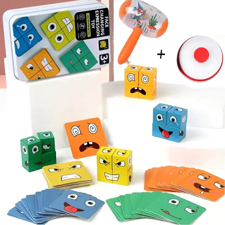 Emoji blocks wooden learning set Mivoza Germany