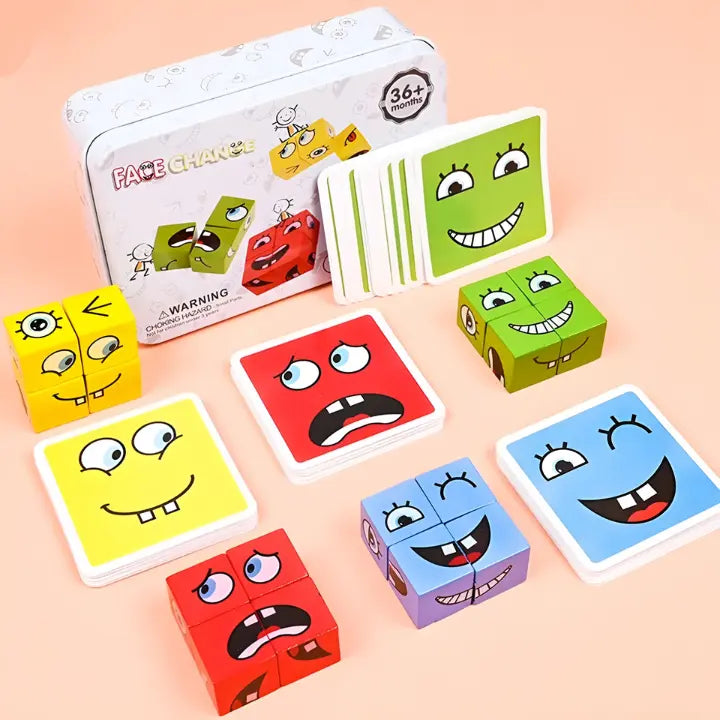 Emoji blocks wooden learning set Mivoza Germany