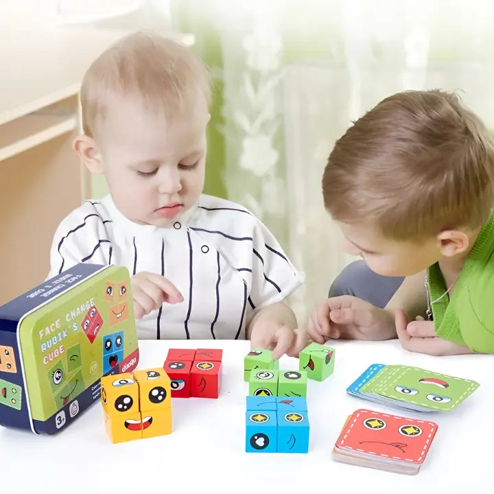Emoji blocks wooden learning set Mivoza Germany