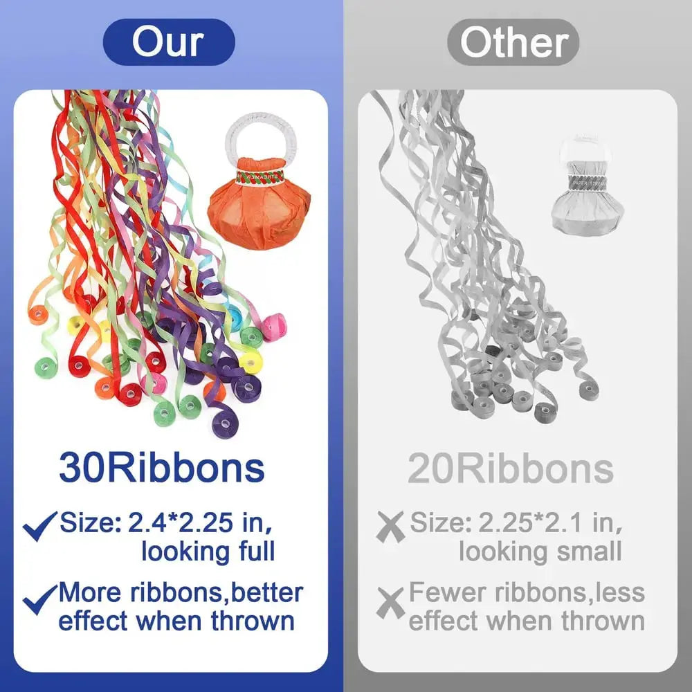 Wurfstreifen aus Papier – Bunte Überraschung ganz ohne Konfettigeschehen (10 Stück)