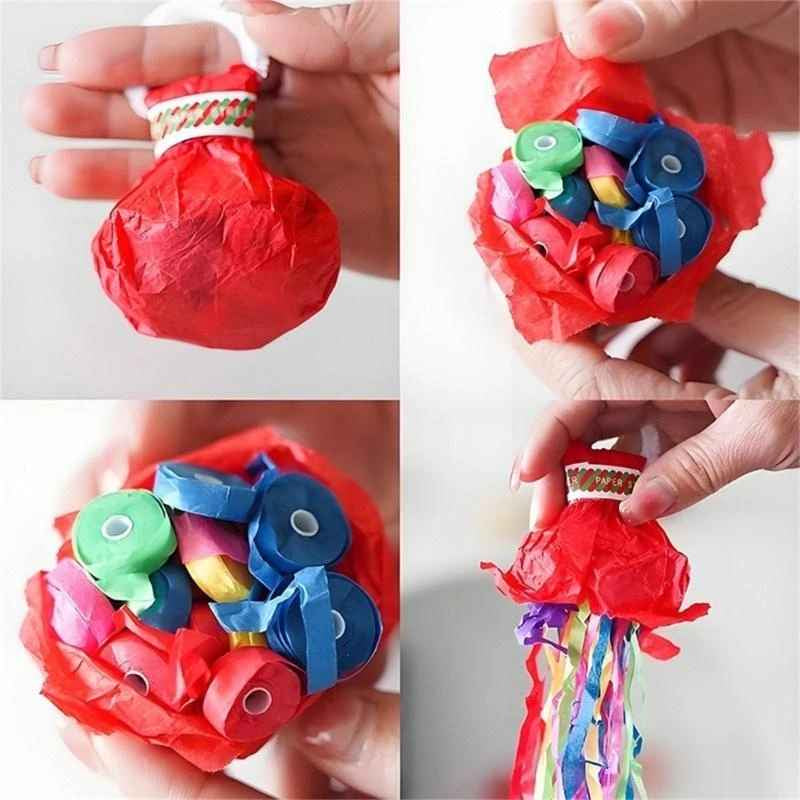 Wurfstreifen aus Papier – Bunte Überraschung ganz ohne Konfettigeschehen (10 Stück)