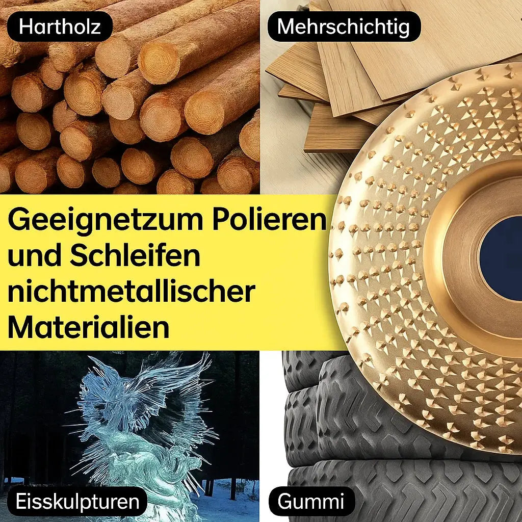 Holzschnitzscheiben-Satz für Winkelschleifer – Sauberes Formen ohne Kraftverlust