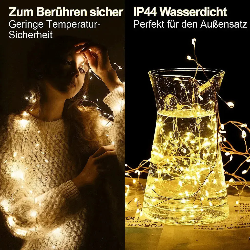 LED-Lichterkette aus Kupferdraht – 9 Meter