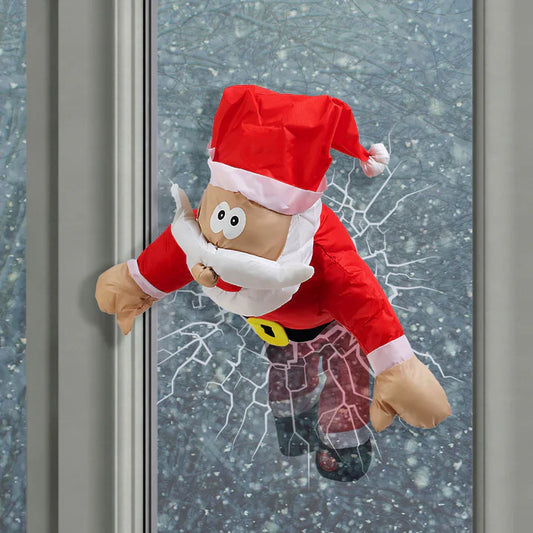 Lustige Santa-Crash-Fensterdeko — Für Haus & Büro zur Weihnachtszeit Mivoza Deutschland