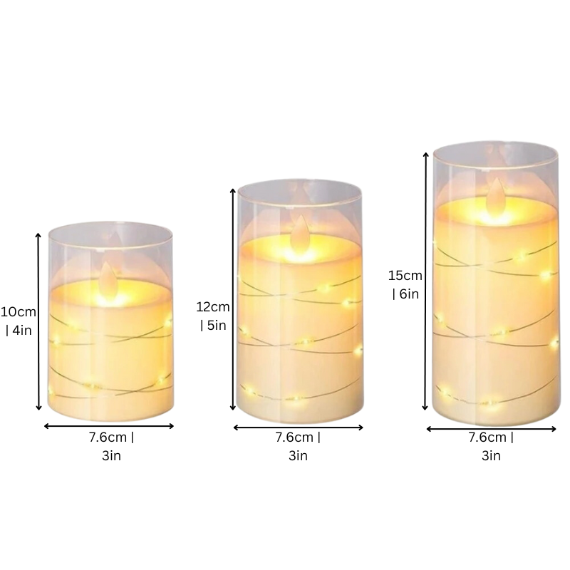 Realistic Electric Candle Set — Safe Candlelight Without Fire Hazard 3-Piece Set