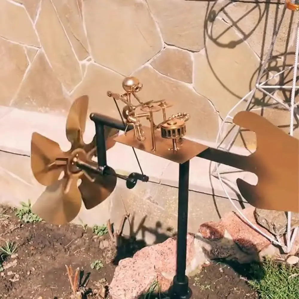 Metall-Windmühle „Rockband“ – Lebendige Gartenschmuck mit Charakter