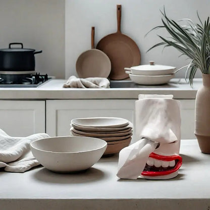 Ceramic Tissue Holder with Funny Design