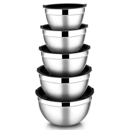 5-Piece Stainless Steel Mixing Bowls with Lids